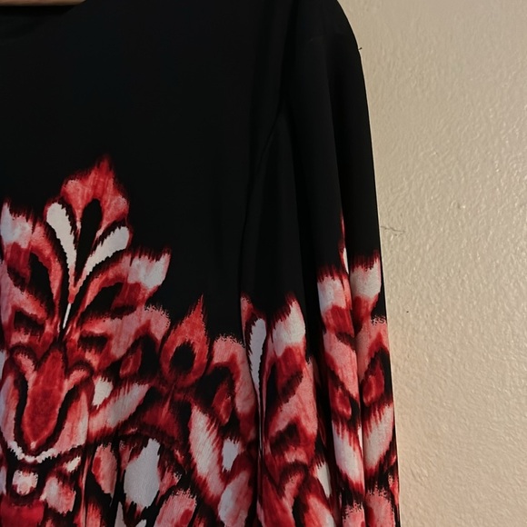 Liz Claiborne Black and Red Patterned Dress Size 18 - Picture 3 of 7